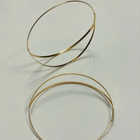 Lana Jewelry 14K yellow Gold Flirt Split hoops 3" long - Picture 9 of 16